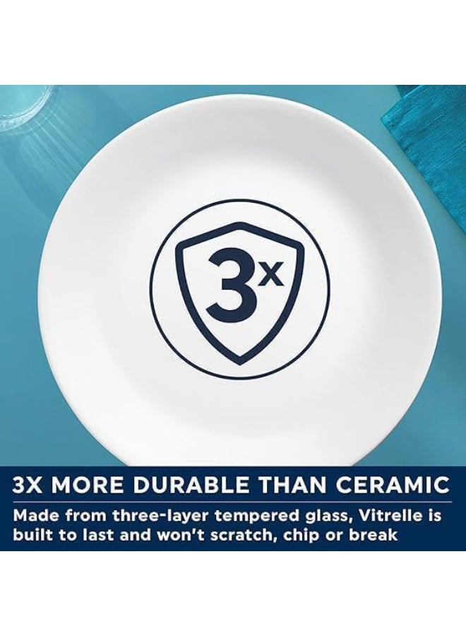 Corelle Crimson Trellis 12-Piece Dinnerware Set, Vitrelle Glass, Chips & Crack Resistant, Lightweight & Stackable, Dishwasher & Microwave Safe, Service for 4, Includes 4 Dinner Plates, 4 Side Plates & 4 Soup/Cereal Bowls - Image 5